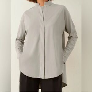 ADAY The Something Borrowed Shirt in Oyster Gray Women's Size Medium Top